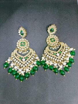 Jadau Kundan Chandbali Earrings
