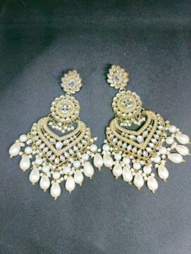 Jadau Kundan Chandbali Earrings